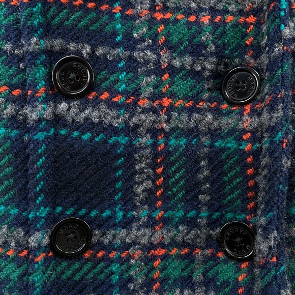 Marc by Marc Jacobs Plaid Checkered Wool Blend Coat Double Breasted Medium - Picture 6 of 13